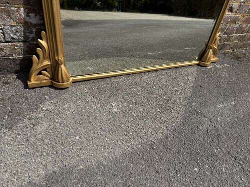 A Superb Antique English 19th Century carved wood & gesso gilt Overmantle Mirror.