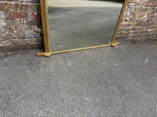 A Superb large Antique English 19th C carved wood & gesso gilt Overmantle Mirror.