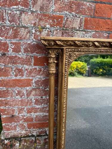 A Stunning large Antique English 19th C gilt rope twist frame Overmantle Mirror.