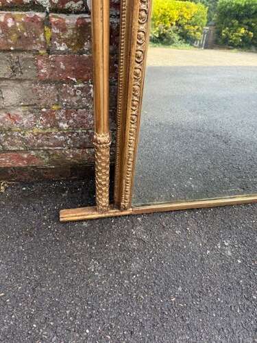 A Stunning large Antique English 19th C gilt rope twist frame Overmantle Mirror.