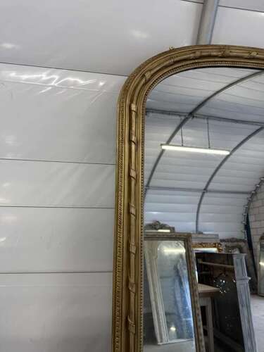 An Exceptional Extra Large Antique English 19th C arched top Overmantlle Mirror.