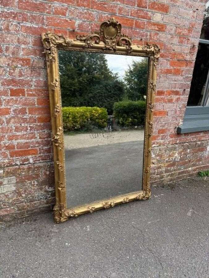 A Stunning large Antique French 19th Century carved wood & gesso decorative gilt Mirror.