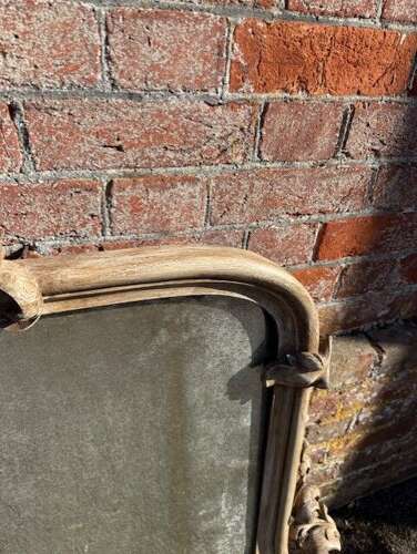 A Stunning large Antique English 19th Century caved wood painted Overmantle Mirror