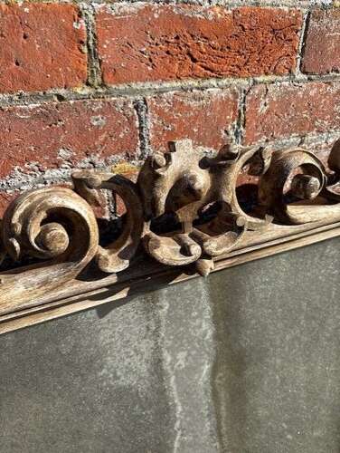 A Stunning large Antique English 19th Century caved wood painted Overmantle Mirror