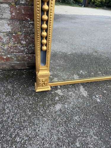 A Spectacular large Antique English 19th Cgilt & black Overmantle Mirror.t