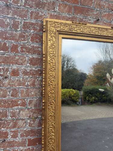 A Delightful large Antique English 19th Century carved wood & gesso gilt Mirror.