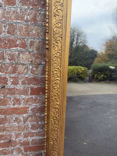 A Delightful large Antique English 19th Century carved wood & gesso gilt Mirror.