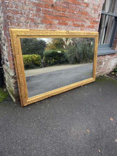 A Delightful large Antique English 19th Century carved wood & gesso gilt Mirror.