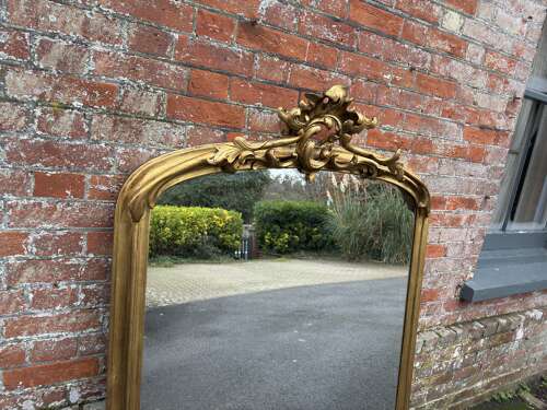 A Stunning large Antique English 19th C top gilt Overmantle Mirror.