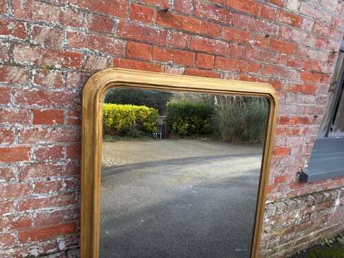A Fabulous large Antique English 19th C arched top gilt Overmantle Mirror.