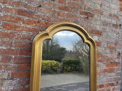 A Fabulous large Antique English 19th C shaped top Mirror.