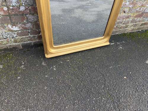 A Fabulous large Antique English 19th C shaped top Mirror.