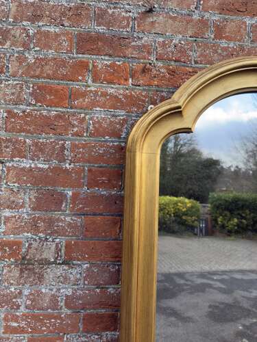 A Fabulous large Antique English 19th C shaped top Mirror.
