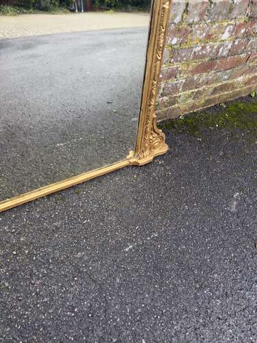 A Delightful large Antique English 19th C gilt Overmantle Mirror.