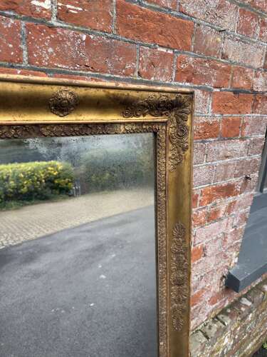 A Superb large early Antique 19th C gilt Louis Philippe Overmantle Mirror.