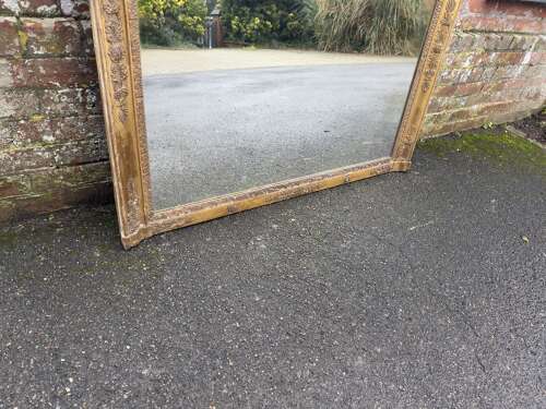 A Superb large early Antique 19th C gilt Louis Philippe Overmantle Mirror.
