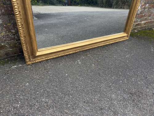 An Exceptional large Antique English 19th C shape top framed gilt Mirror.
