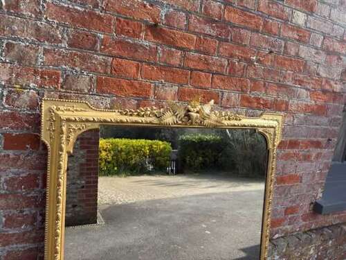 A Spectacular large Antique English 19th Century gilt Overmantle Mirror.