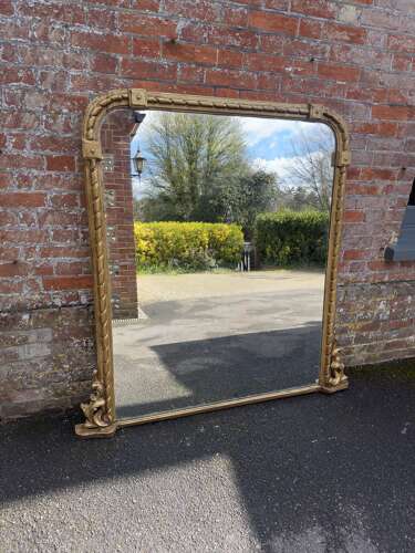 A Stunning large Antique English 19th Century Overmantel Mirror.
