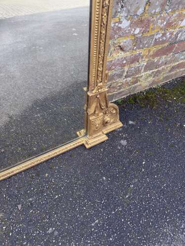 A Spectacular large Antique English 19th Century gilt Overmantel Mirror.