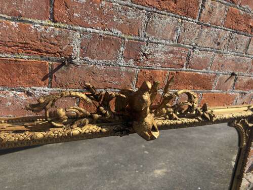 A Highly Impressive Large Antique English 19th Century gilt Overmantle Mirror.