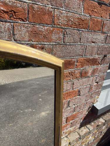 A Superb large Antique English 19th Century shaped top gilt Overmantle Mirror.