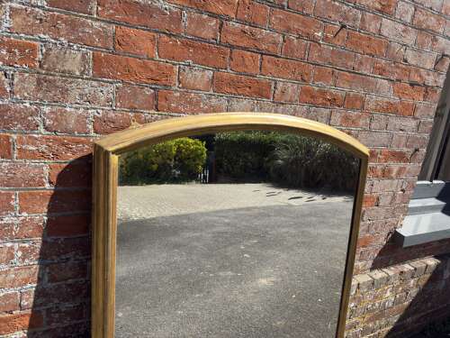 A Superb large Antique English 19th Century shaped top gilt Overmantle Mirror.