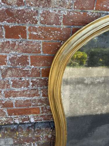 A Specatular large Antique English 19th Century hour glass framed gilt Overmantle Mirror.