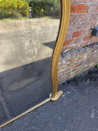 A Specatular large Antique English 19th Century hour glass framed gilt Overmantle Mirror.