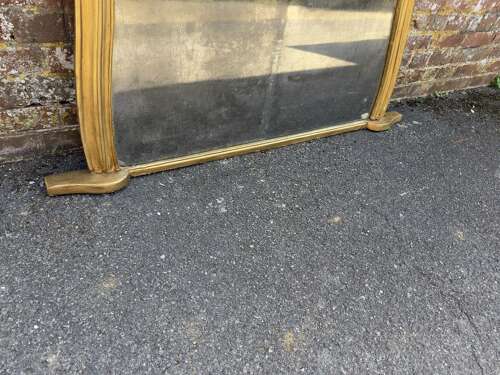 A Specatular large Antique English 19th Century hour glass framed gilt Overmantle Mirror.