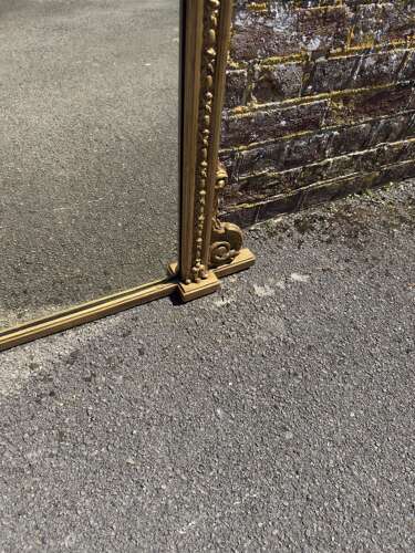 A Wonderful large Antique English 19th Century carved wood & gesso gilt Overmantle Mirror