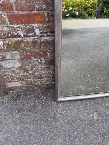 A Sensational Large Antique French 19th Century arched top original silvered Mirror