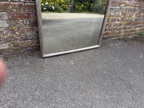 A Sensational Large Antique French 19th Century arched top original silvered Mirror