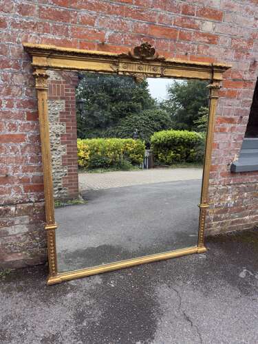 A Fabulous large Early 20th Century gilt Overmantle Mirror.