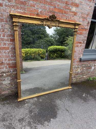 A Fabulous large Early 20th Century gilt Overmantle Mirror.