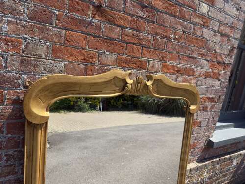 A Delightful large Antique shaped top English 19th Century  gilt Overmantle Mirror.