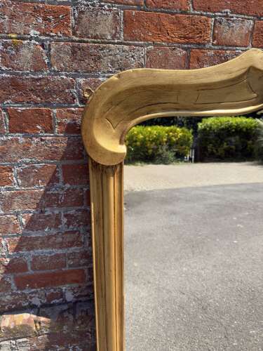 A Delightful large Antique shaped top English 19th Century  gilt Overmantle Mirror.