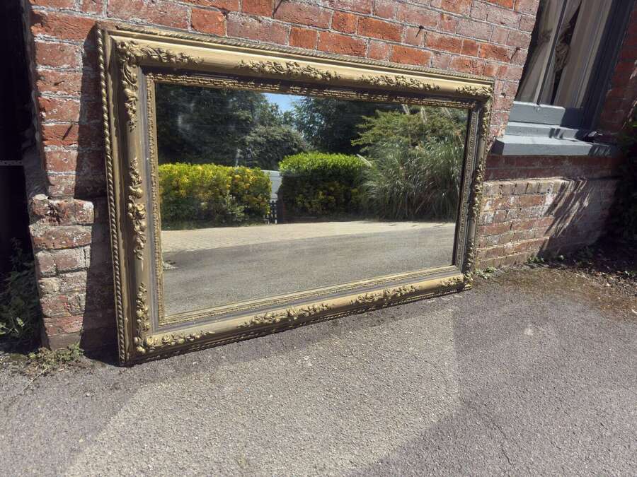 A Stunning large Antique French 19th Century carved wood & gesso gilt & painted Mirror.