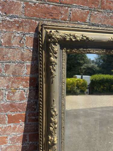 A Stunning large Antique French 19th Century carved wood & gesso gilt & painted Mirror.