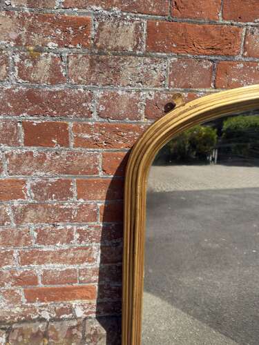 A Wonderful large Antique English 19th Century arched top gilt Overmantle Mirror.
