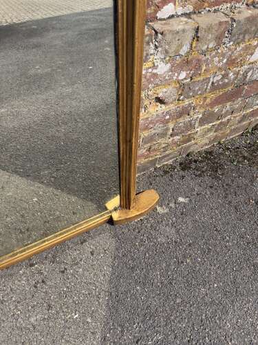 A Wonderful large Antique English 19th Century arched top gilt Overmantle Mirror.