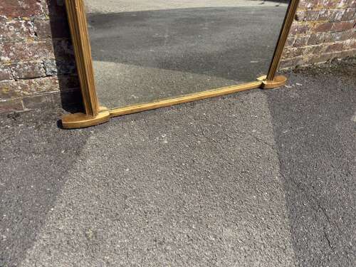 A Wonderful large Antique English 19th Century arched top gilt Overmantle Mirror.