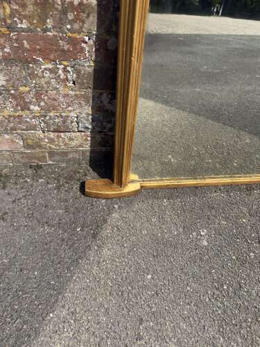 A Wonderful large Antique English 19th Century arched top gilt Overmantle Mirror.