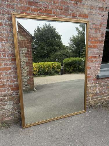 A Splendid large Antique English 19th C ribbed framed gilt Mirror.