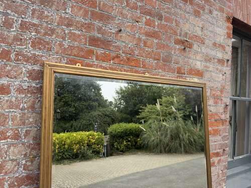 A Splendid large Antique English 19th C ribbed framed gilt Mirror.