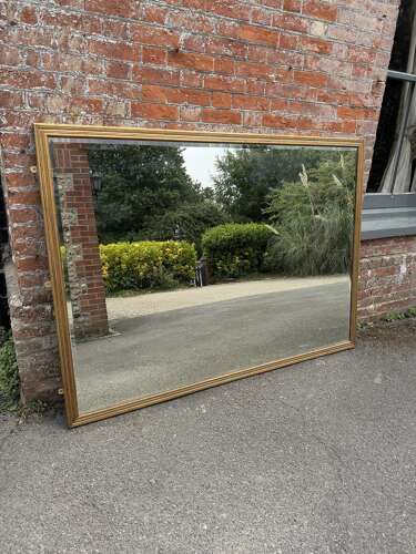 A Splendid large Antique English 19th C ribbed framed gilt Mirror.