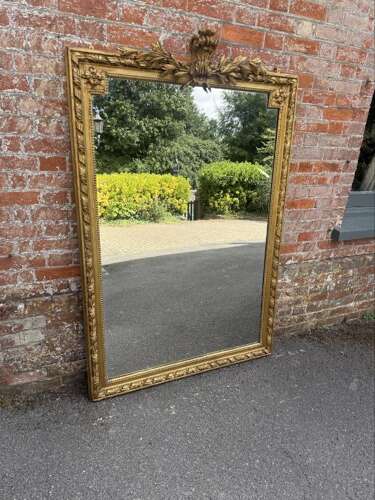 A Superb large Antique French 19th C gilt rope twist framed Mirror.