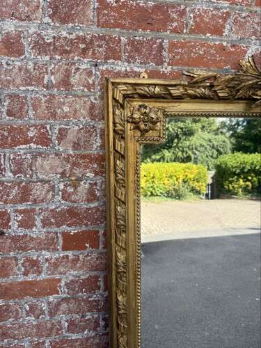 A Superb large Antique French 19th C gilt rope twist framed Mirror.