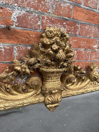 An Exceptional large Antique English 19th Century carved wood gilt Overmantle Mirror,