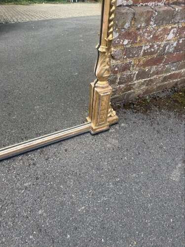 A Stunning large Antique English 19th C gilt rope twist framed Overmantle Mirror.